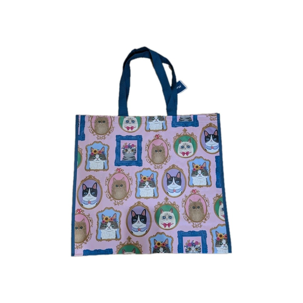 Reusable Tote Bag 18" X 19" X 7" Portraits Cats Framed Coquette Pink Marshall's‎